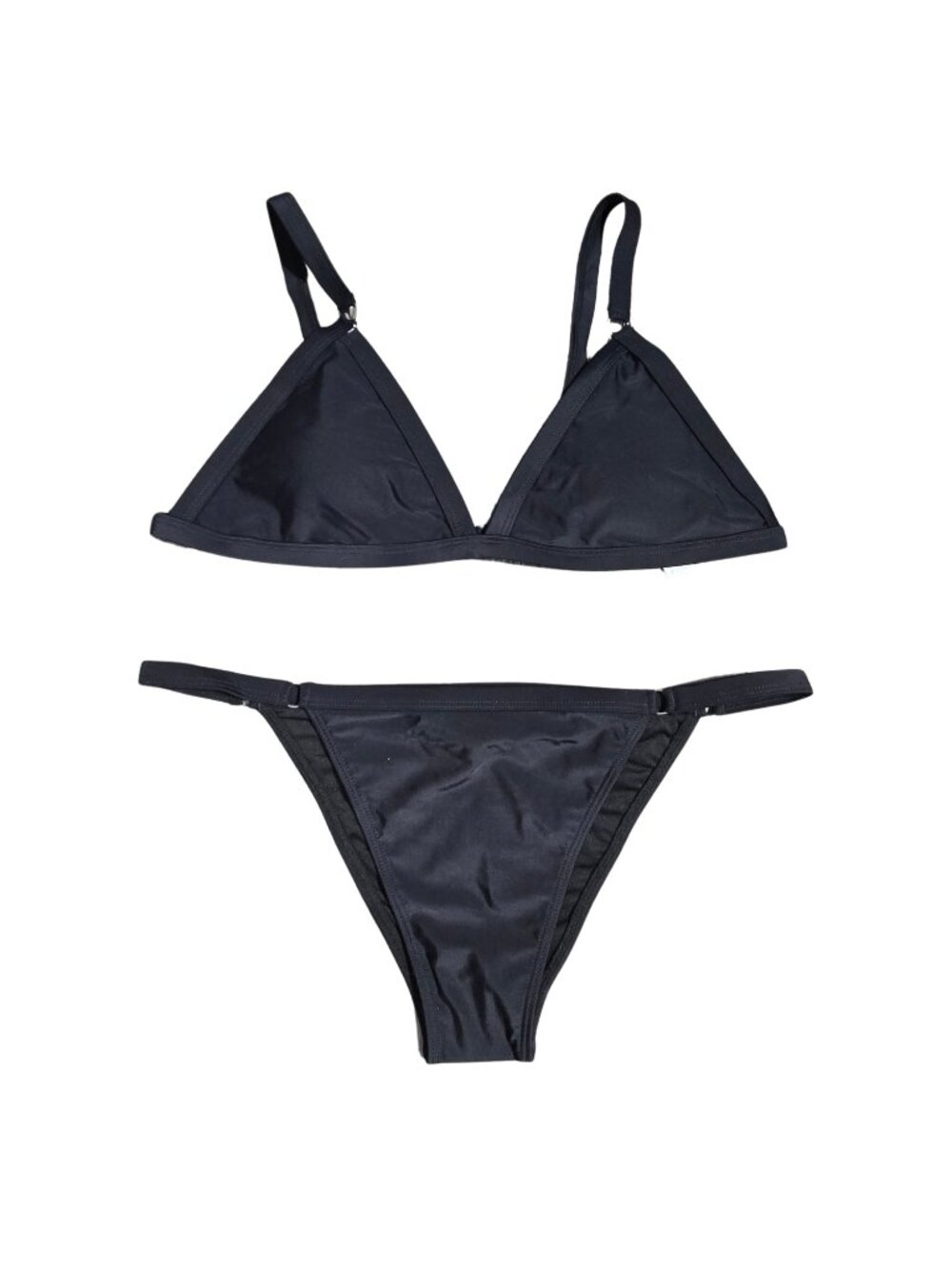 NWOT | Black Triangle Padded Bikini Set High-Cut Thong Bottom XL